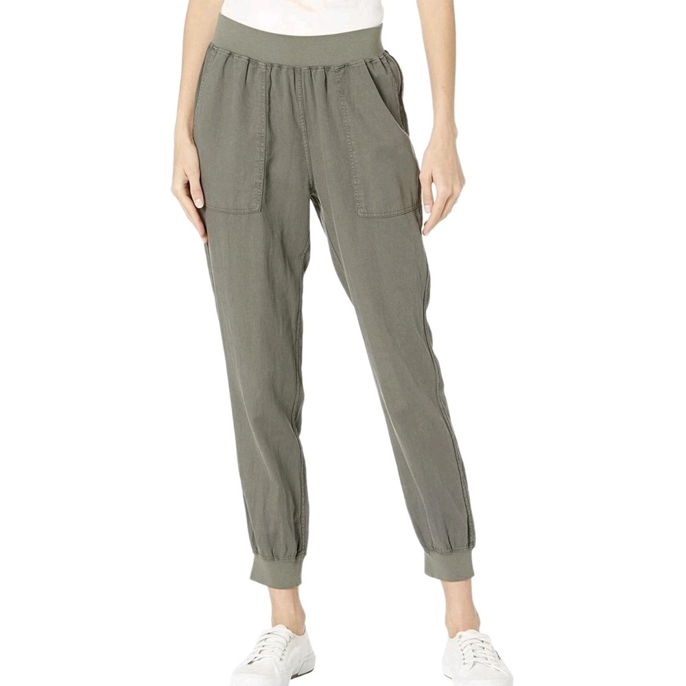 Faherty Arlie Day Pants Small Surplus‎ Olive Green Tencel Linen Jogger Pull On S